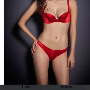Agent Provocateur Red Satin Bra / Lingerie Set (Jena)